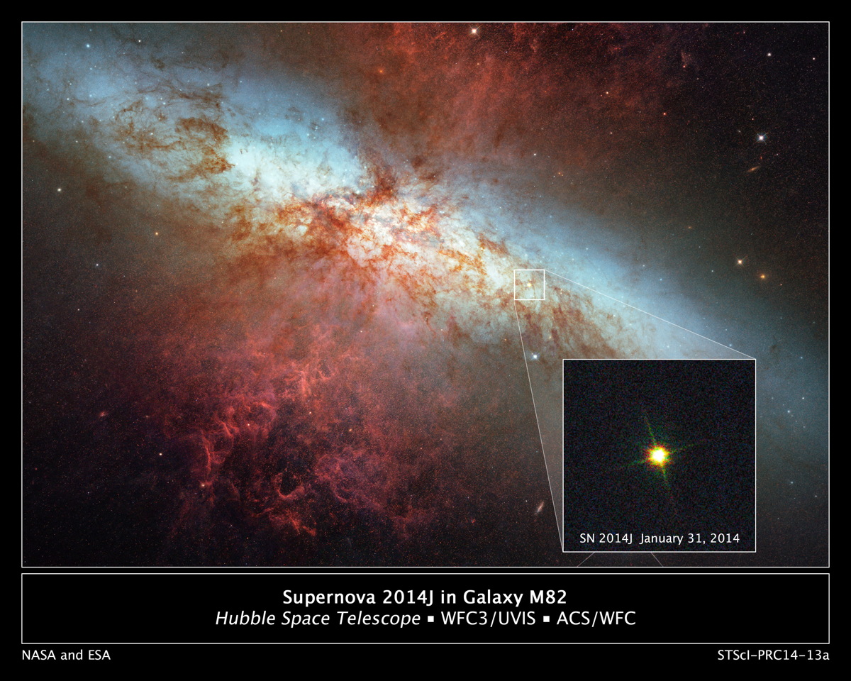 Hubble Zooms in on Historic Supernova SN 2014J